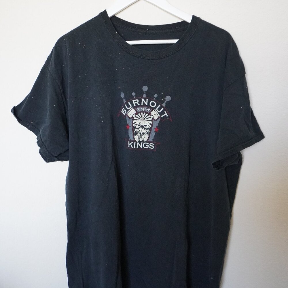 Mens Burnout Kings Black t-shirt, Size Large